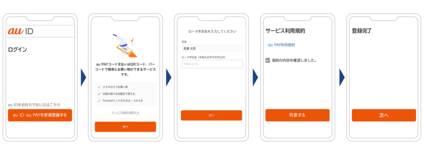 au PAYコード支払いに申し込みの手順