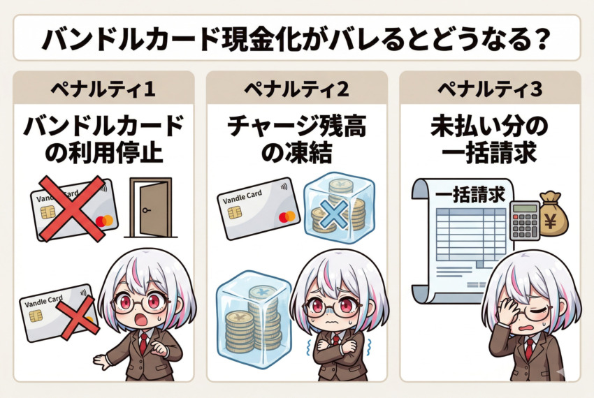 バンドルカード現金化がバレたらどうなる