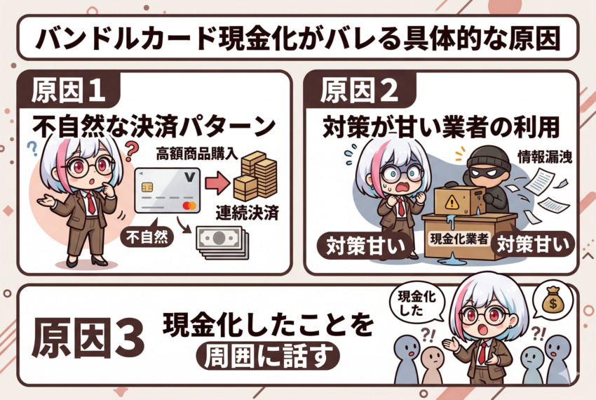 バンドルカード現金化がバレる主な原因