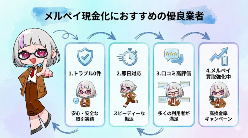 メルペイ現金化におすすめの優良業者