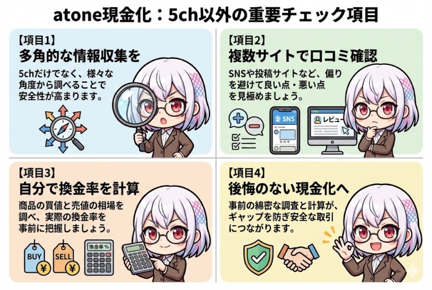 atone現金化:5ch以外の重要チェック項目
