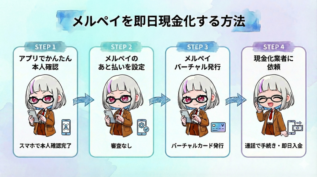 メルペイを即日現金化する方法