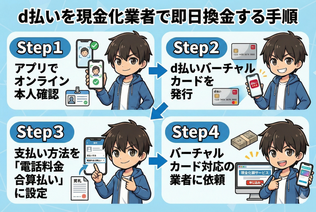 GG_d払いを業者で現金化する手順