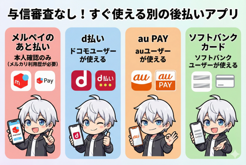審査なし後払いアプリ