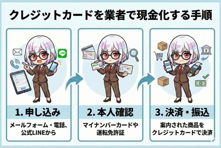 クレジットカードを業者で現金化する手順