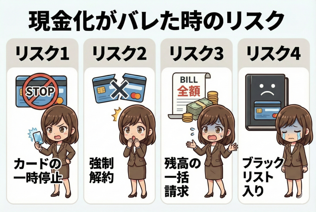 現金化がバレた時のリスク