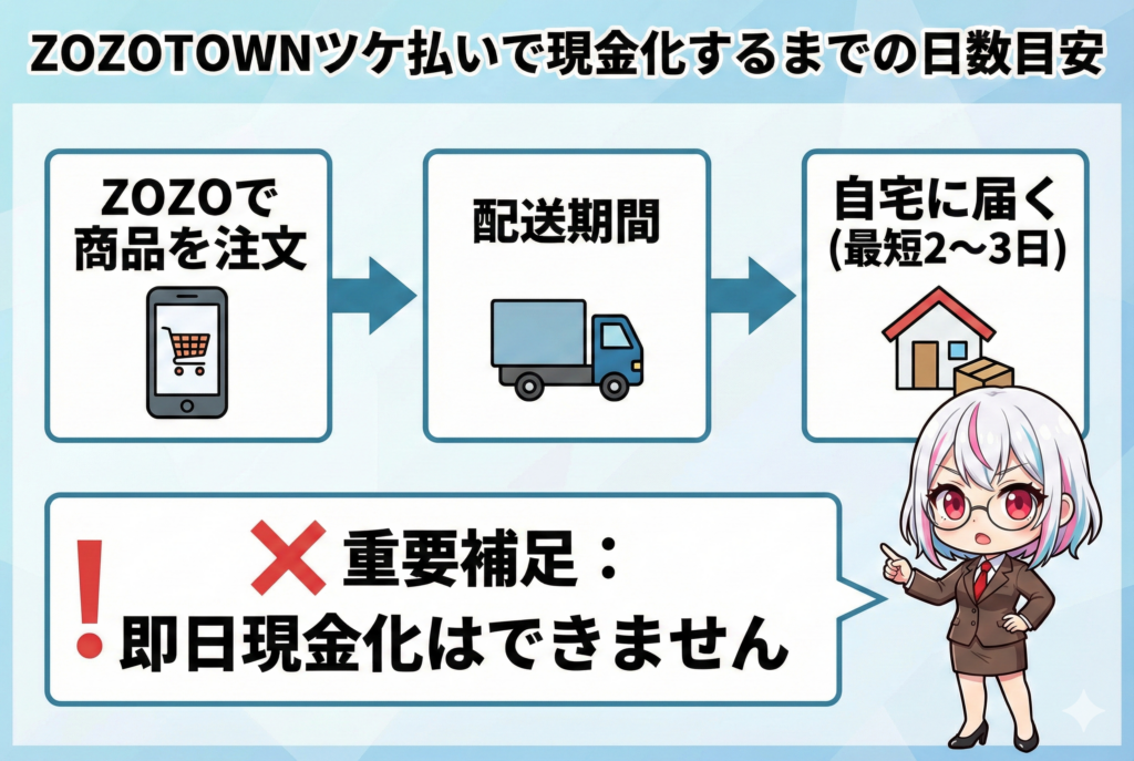 ZOZOで商品を注文してから自宅に届くまで最短2〜3日