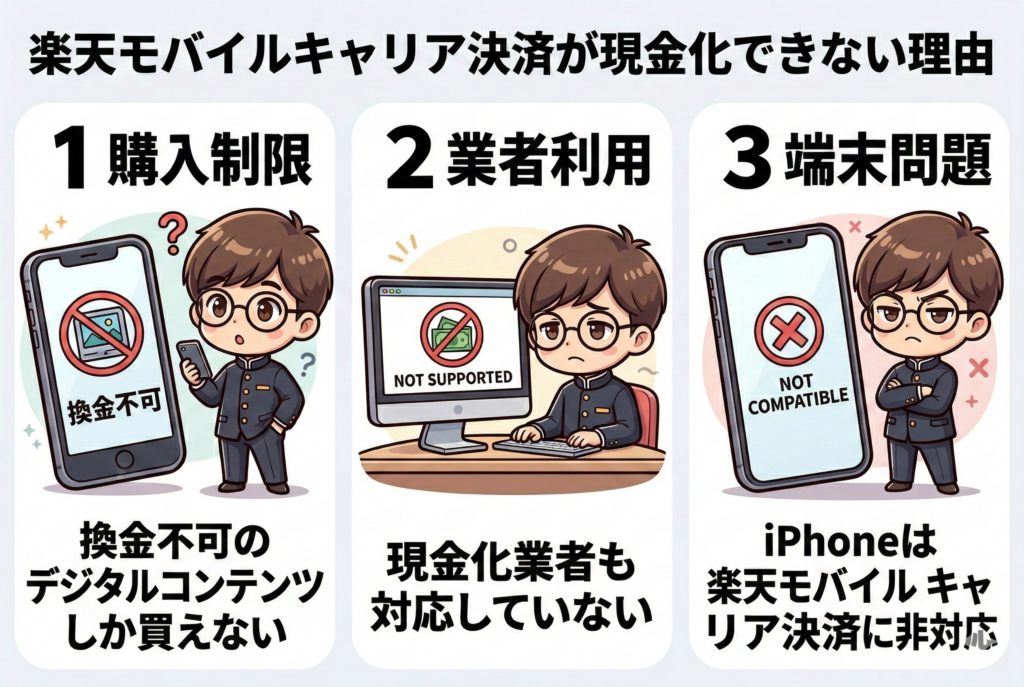 GG_楽天モバイルキャリア決済は現金化できない