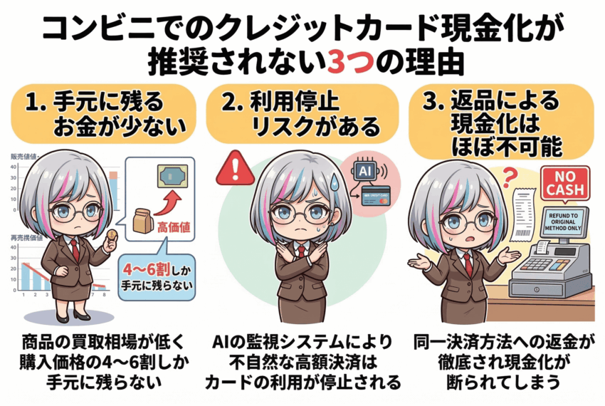 コンビニ現金化 推奨しない