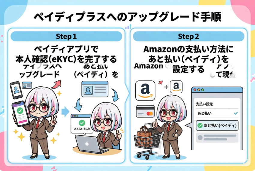 ペイディプラスへアップグレードする手順