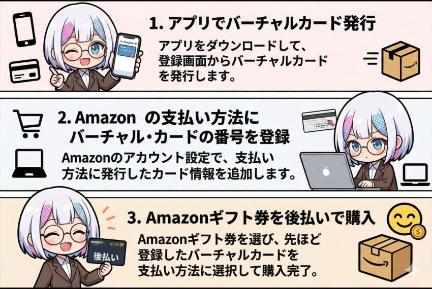 バンドルカード以外の後払いアプリでAmazonギフト券を購入