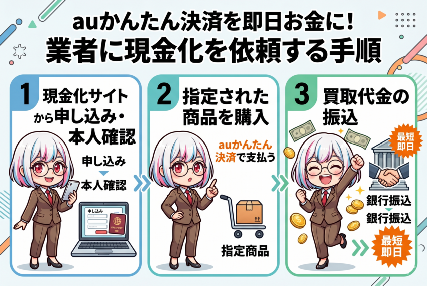 auかんたん決済 業者での現金化手順