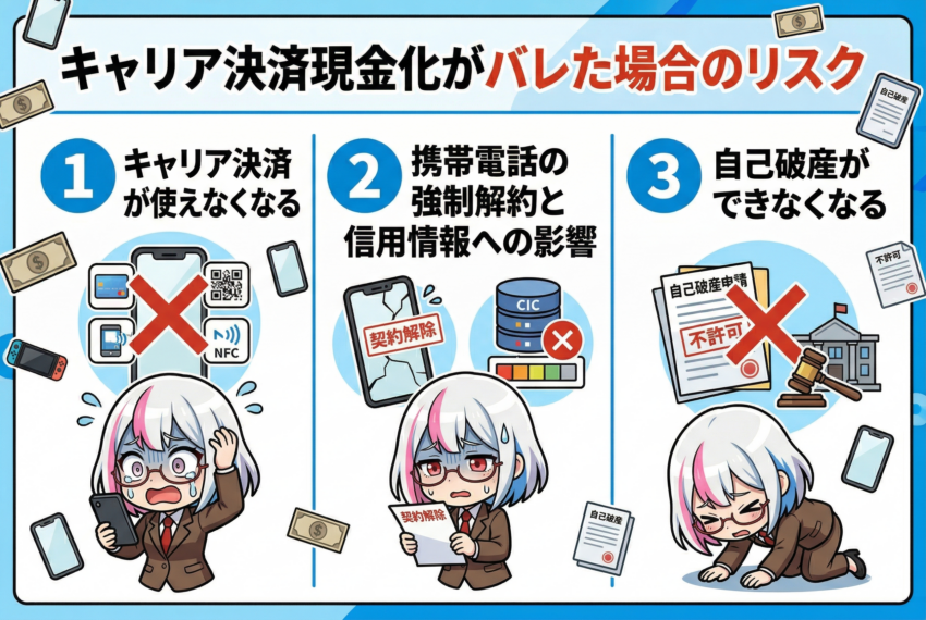 キャリア決済現金化バレた時のリスク