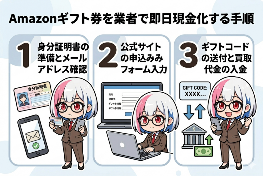 Amazonギフト券 買取 危険 現金化手順