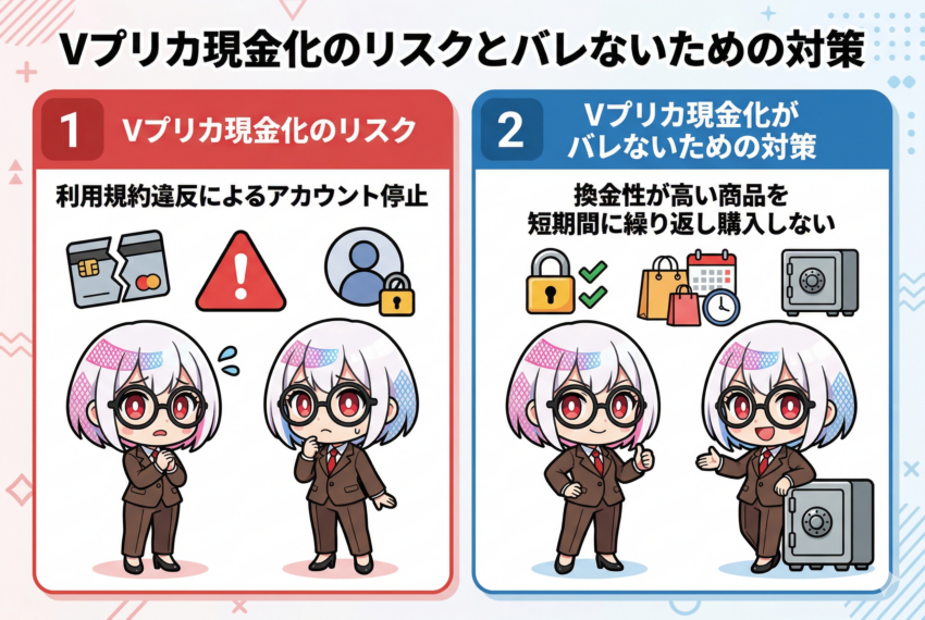Vプリカ現金化のリスクとバレないための対策