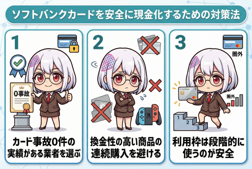 安全にソフトバンクカード現金化する対策法