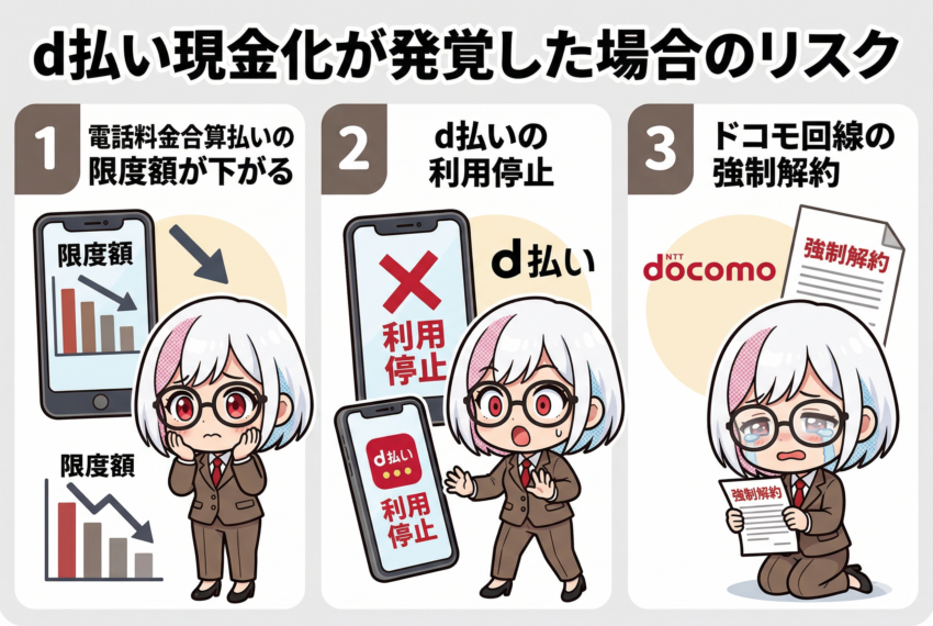 d払い現金化リスク