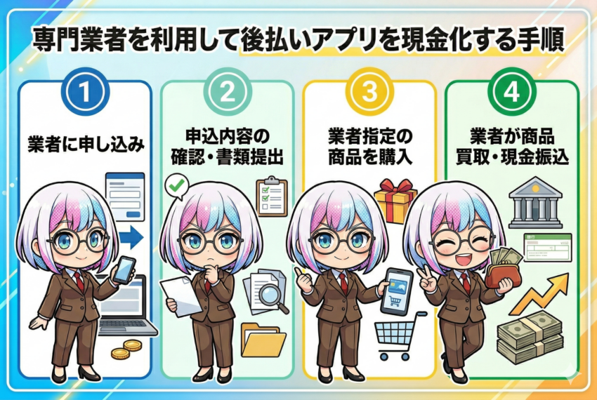 後払いアプリ現金化手順