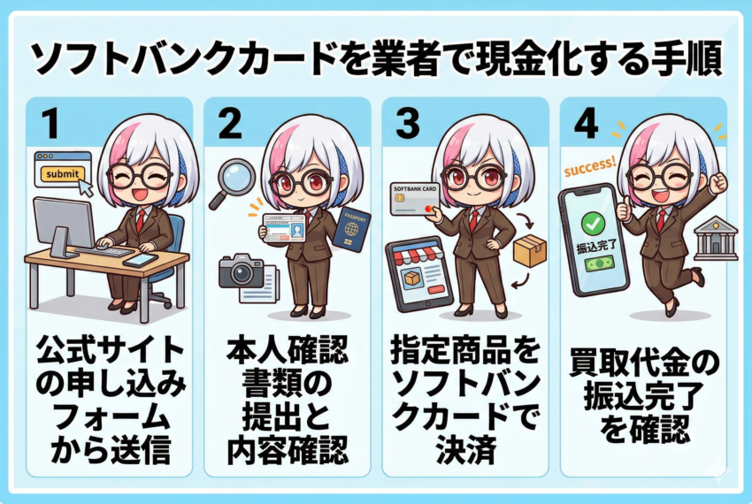 業者でソフトバンクカード現金化する手順