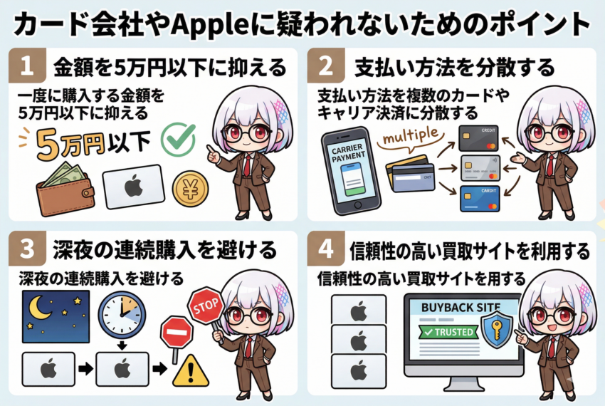 Appleギフトカードの現金化バレないための対策法