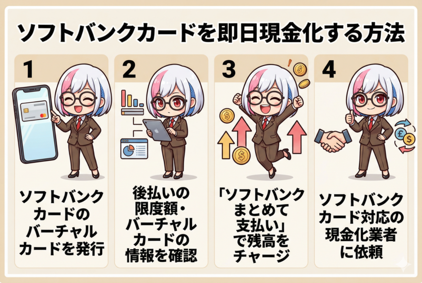 ソフトバンクカードを即日現金化する手順