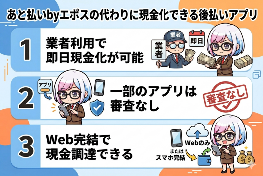 エポス後払いの代わりにおすすめの後払いアプリ