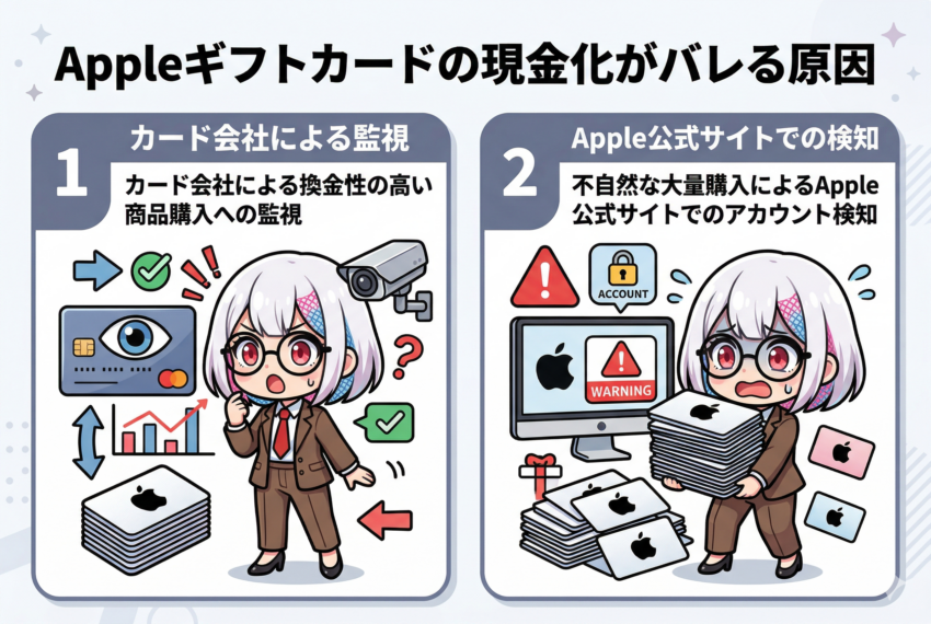 Appleギフトカードの現金化がバレる原因