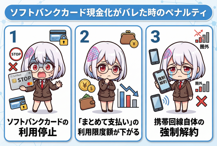 ソフトバンクカード現金化のペナルティ