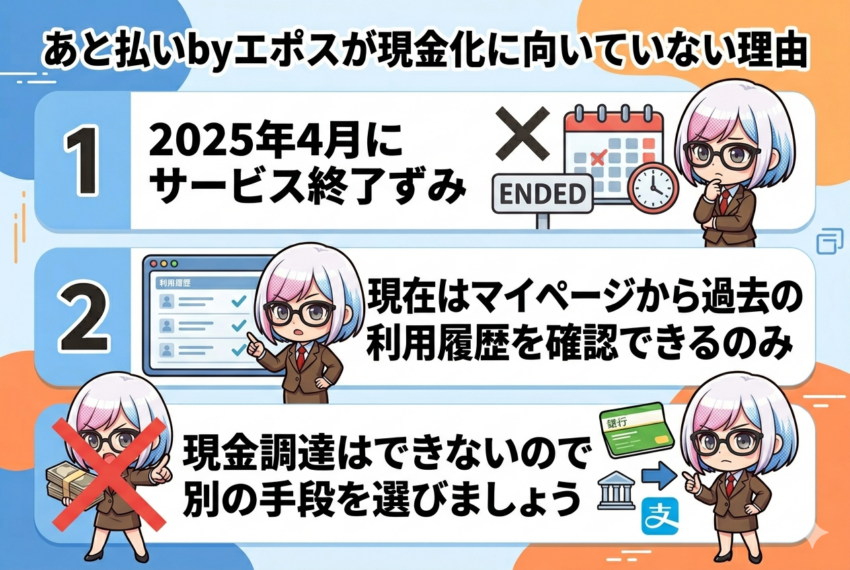 エポス後払い現金化ができない理由