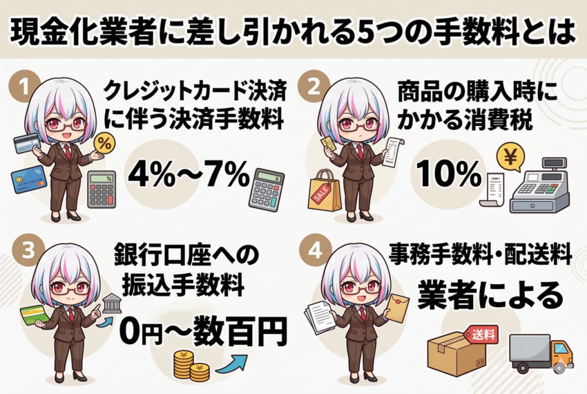 クレジットカード現金化 手数料