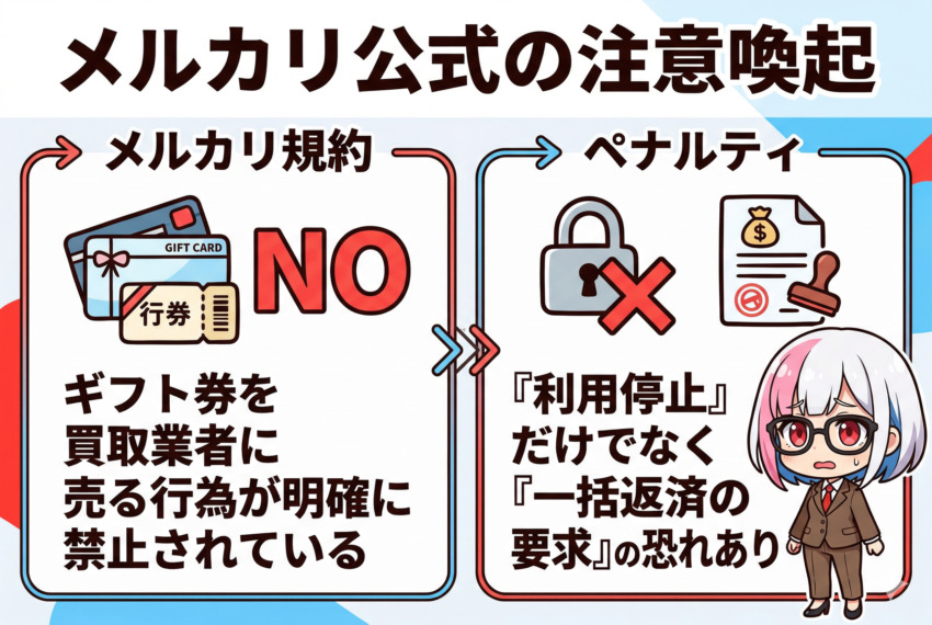 メルカリ規約は現金化行為を禁止している