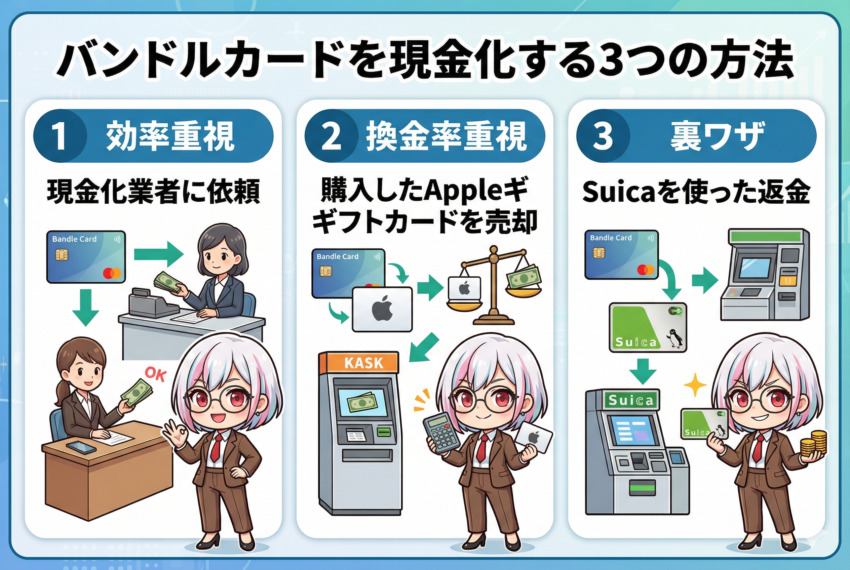 バンドルカード現金化3つの方法