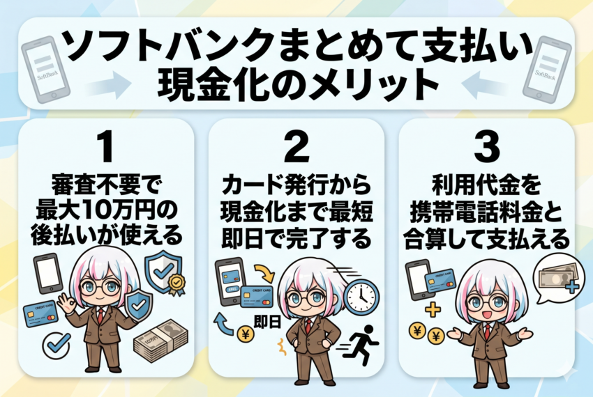 ソフトバンクまとめて支払い現金化 メリット