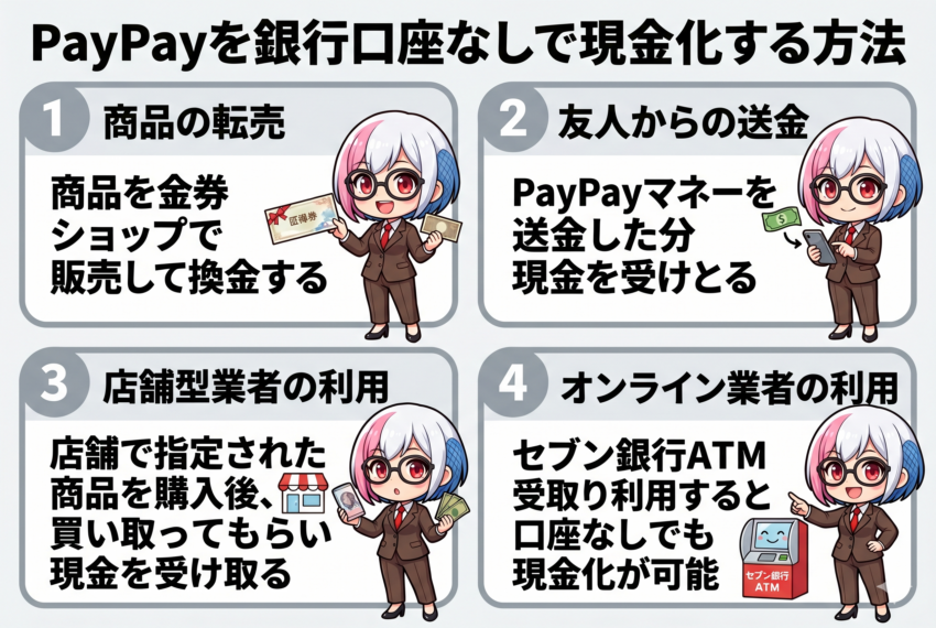口座なしでPayPayを現金化する方法