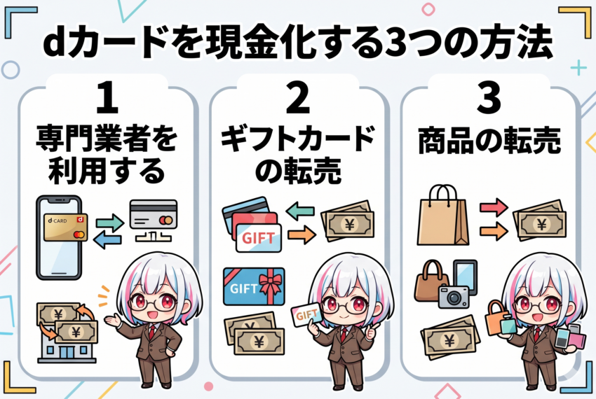 dカード現金化3つの方法