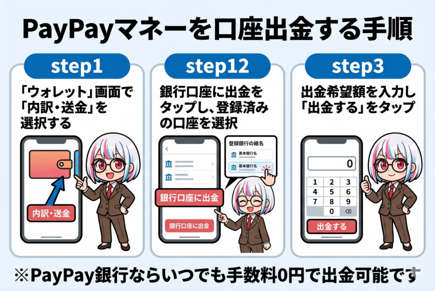 PayPay口座出金手順