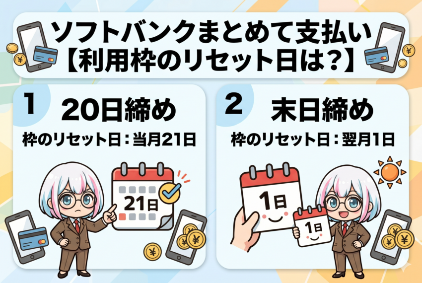 ソフトバンクまとめて支払い 利用枠のリセット日