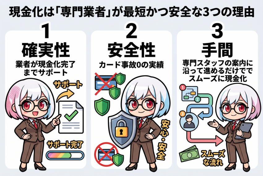 現金化業者が安心な理由