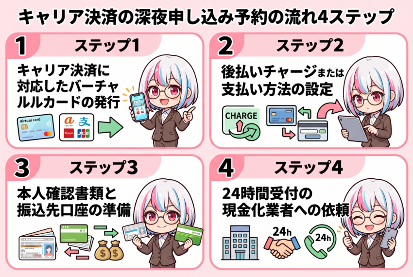 キャリア決済現金化の申し込みステップ