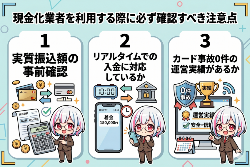 dカード現金化の注意点