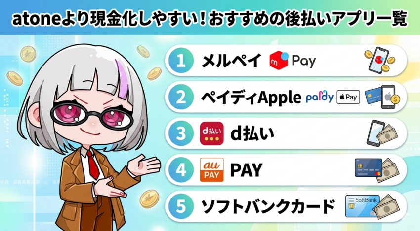 atoneよりおすすめな後払いアプリ一覧