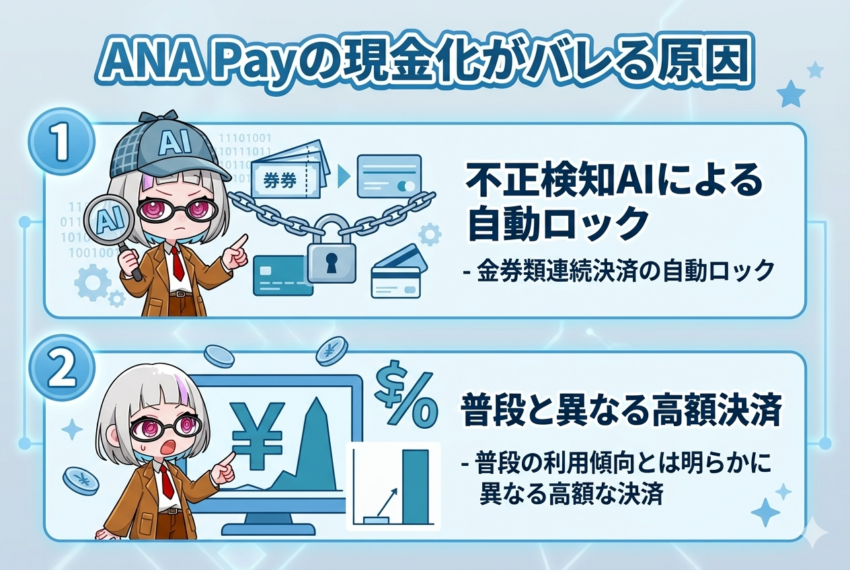 ANA Payの現金化がバレる2つの原因