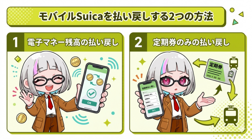 モバイルSuica払い戻し方法