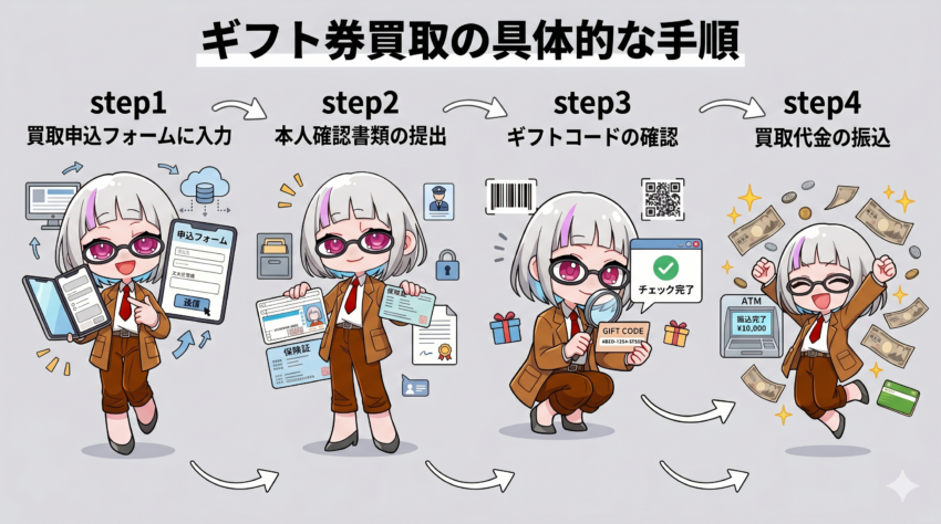 ギフト券を業者で現金化する手順