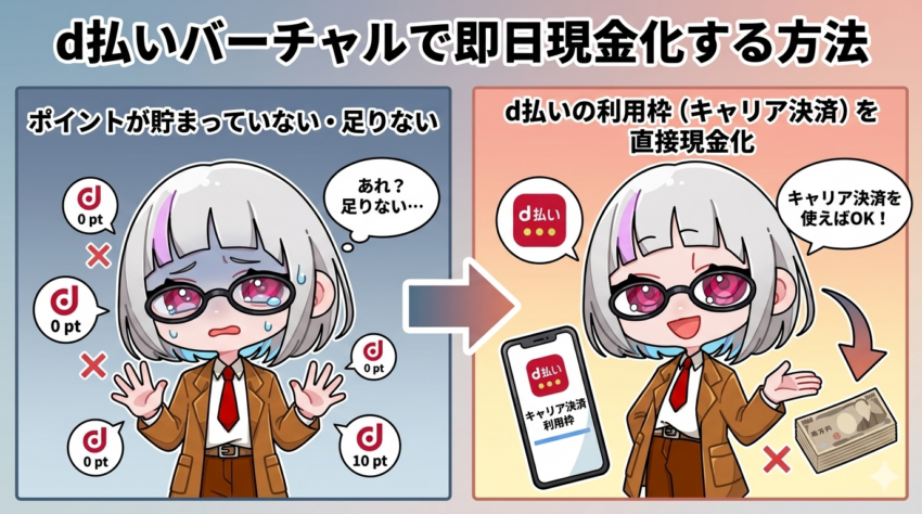 d払いバーチャルを現金化する方法