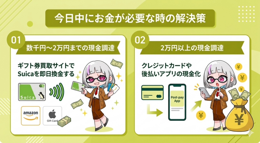 今日中にお金が必要な時の解決策 モバイルSuica