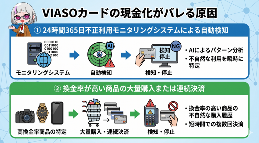 VIASOカードの現金化がバレる原因