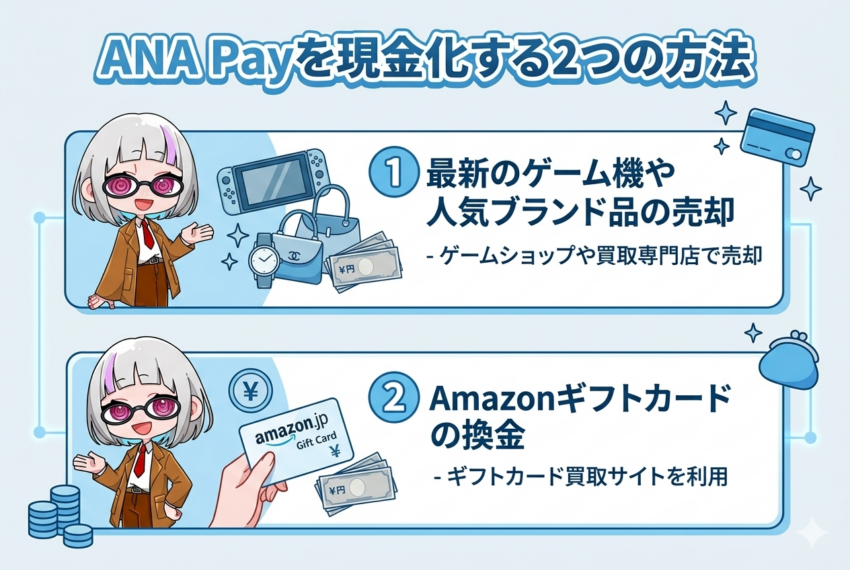 ANA Payを現金化する2つの方法