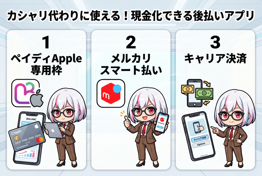 カシャリ代わりの後払いアプリ