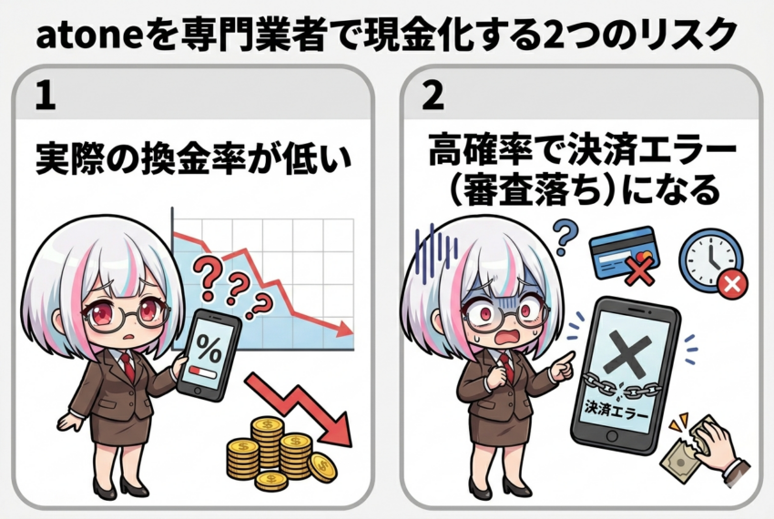 atone 業者での現金化リスク